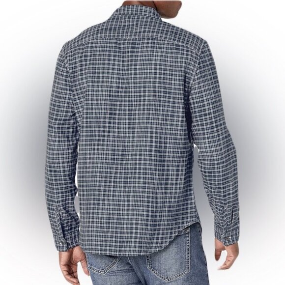 John Varvatos USA Medium Plaid Style Button Front Shirt - Picture 1 of 8